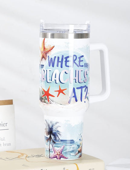 40oz Large Ice Cup Printing Handle Coffee Cup 1200ml