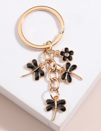 Handmade Dripping Oil Cute Little Bee Flower Keychain